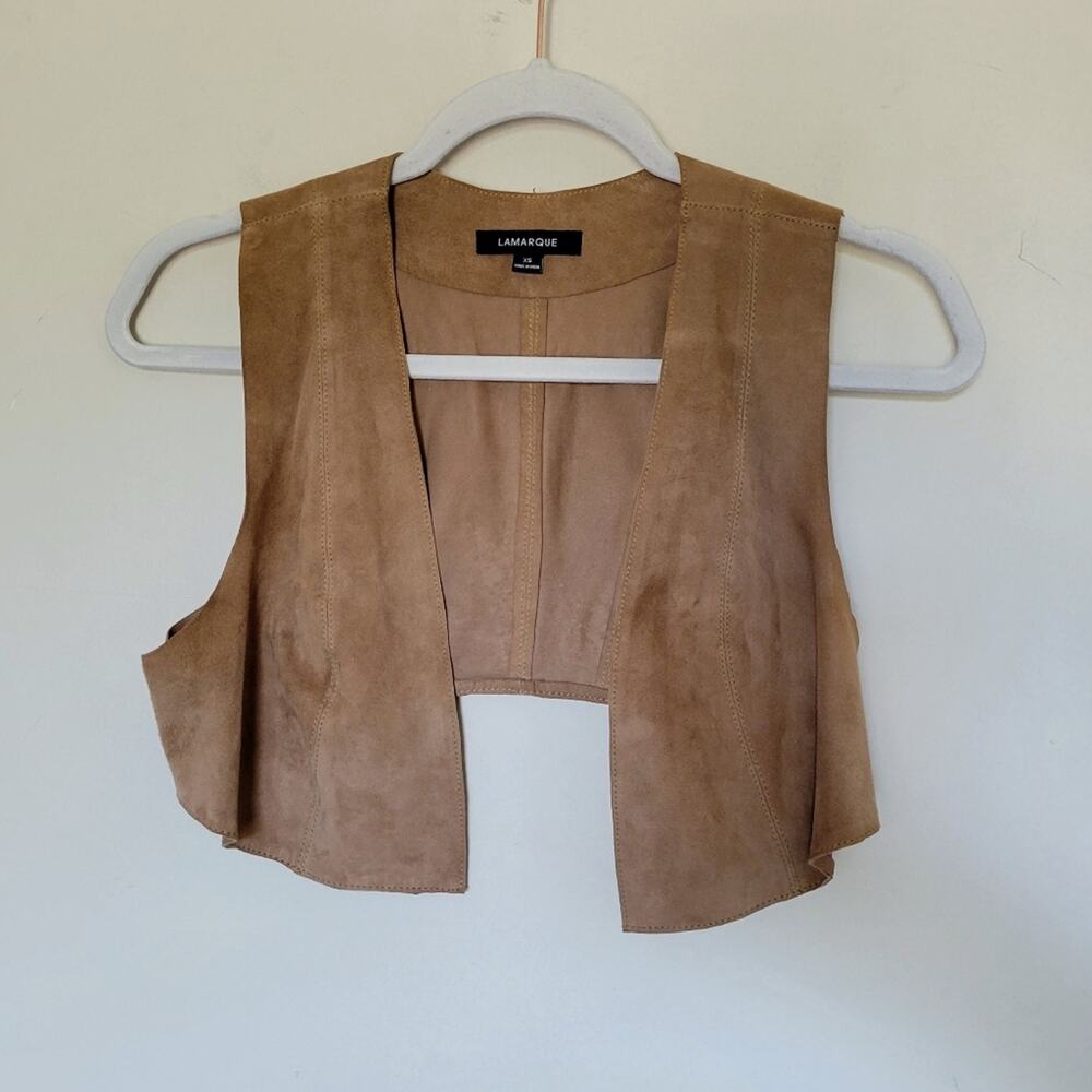 Lamarque Leather Open‎ Front Bolero Vest
